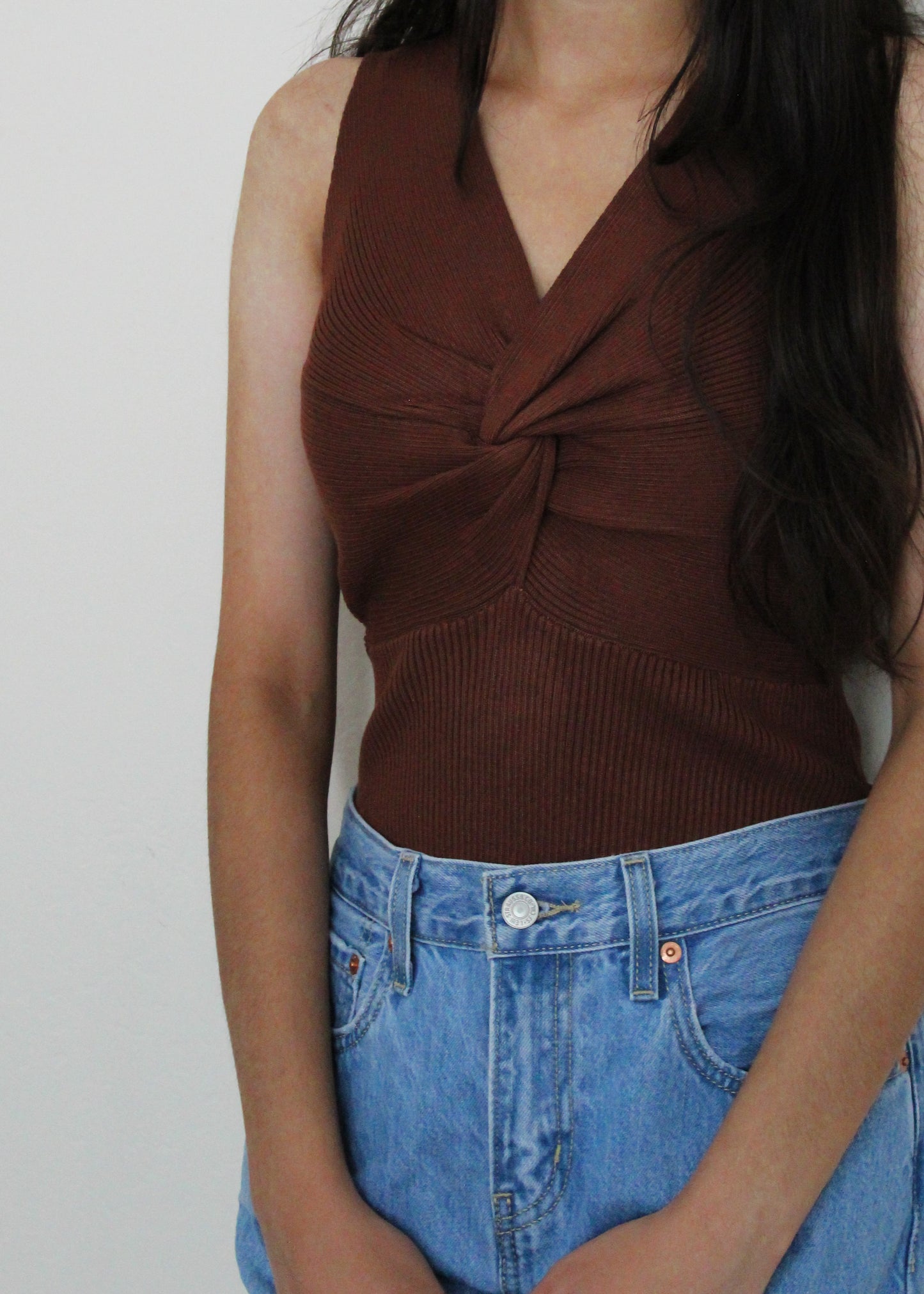 Cinnamon Brown Knit Bodysuit